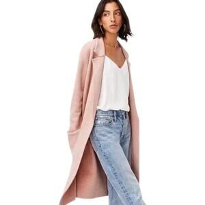 J CREW Ella Open Front Long Sweater Blazer Heather Blossom Pockets Women's Small